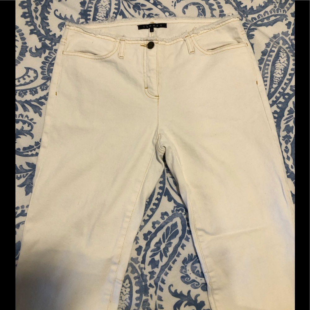 Theory white denim jeans